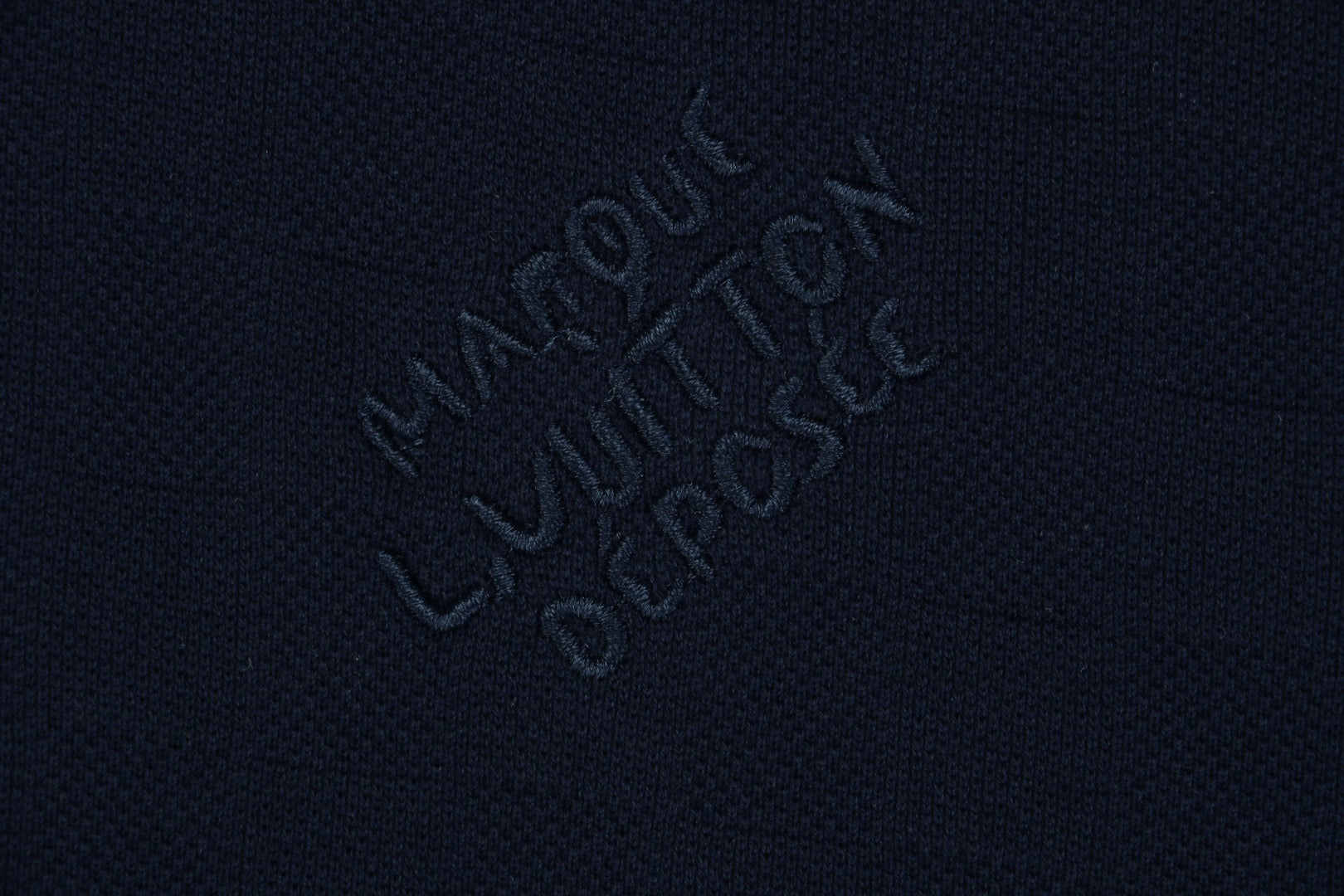 Louis Vuitton SS24 Checkerboard Jacquard Piqué Short-Sleeve T-Shirt Navy