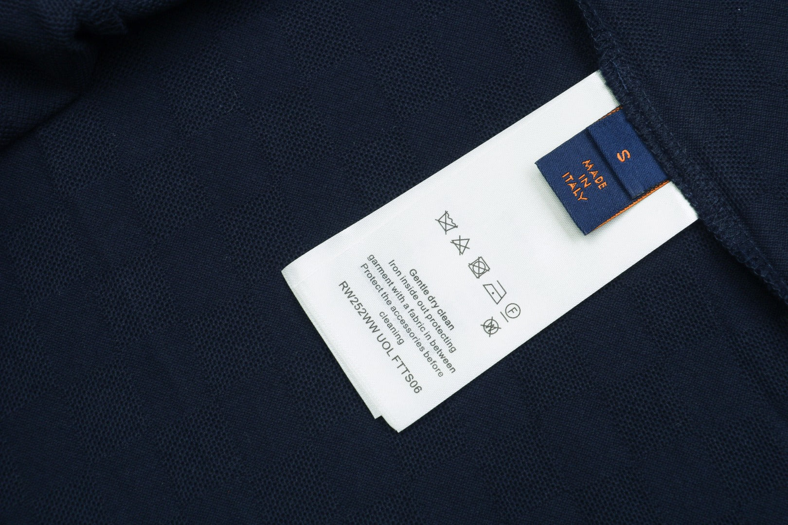 Louis Vuitton SS24 Checkerboard Jacquard Piqué Short-Sleeve T-Shirt Navy