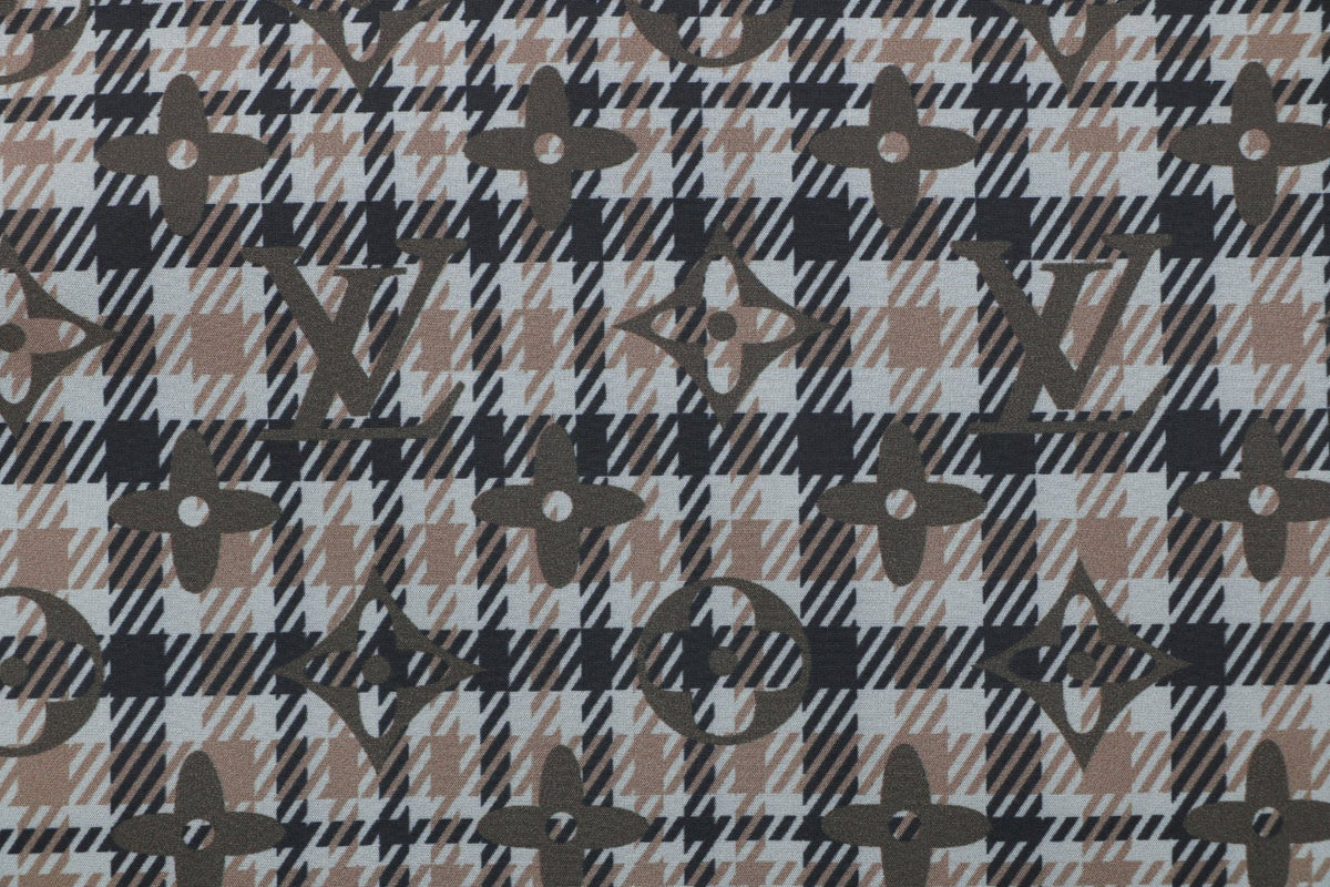 Louis Vuitton Tonal Brown Monogram Check Short-Sleeve Shirt