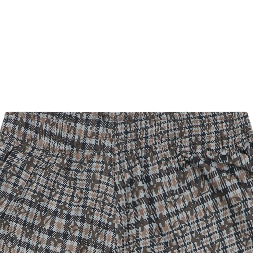 Louis Vuitton Tonal Brown Monogram Check Shorts