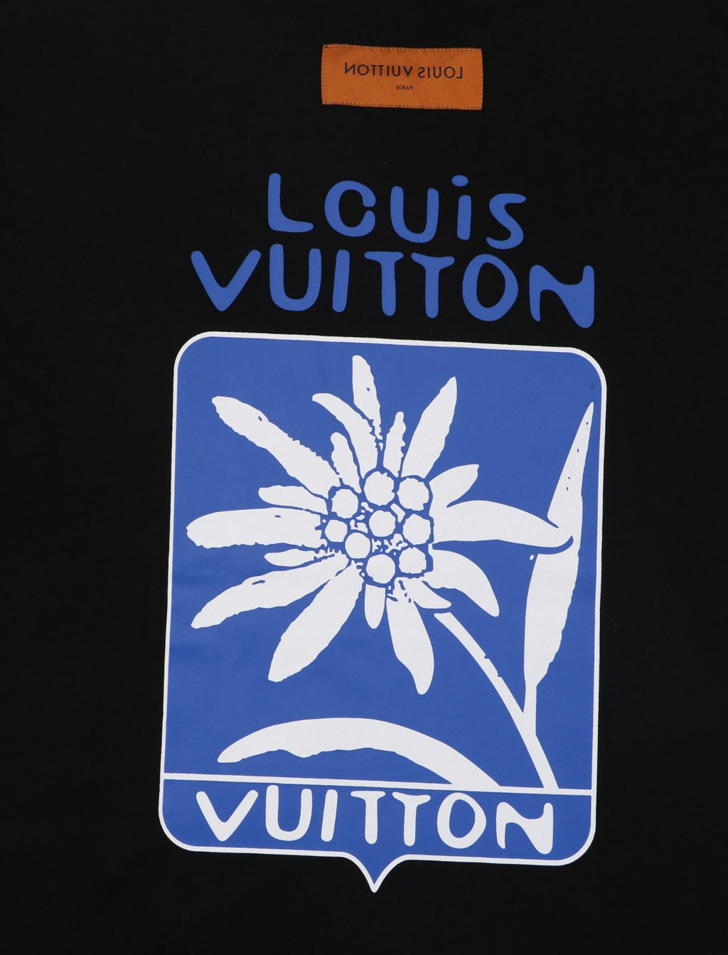 Louis Vuitton Équipe Edelweiss Floral Letter Print Short-Sleeve T-Shirt Black