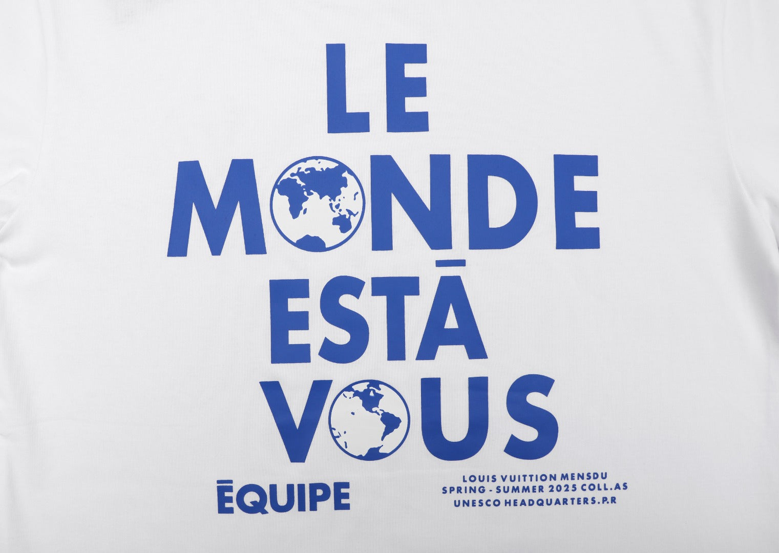 Louis Vuitton Équipe Le Monde Est À Vous Globe Slogan Print Short-Sleeve T-Shirt White
