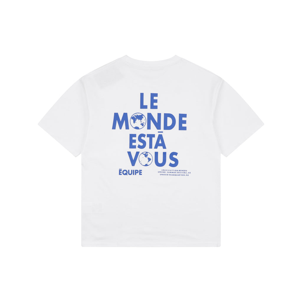 Louis Vuitton Équipe Le Monde Est À Vous Globe Slogan Print Short-Sleeve T-Shirt White