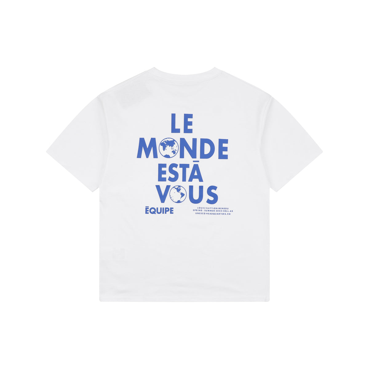 Louis Vuitton Équipe Le Monde Est À Vous Globe Slogan Print Short-Sleeve T-Shirt White