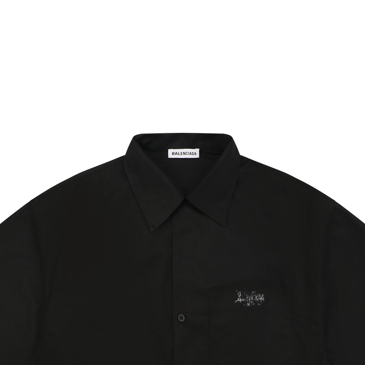 Balenciaga Gothic Letter Print Short Sleeve Shirt