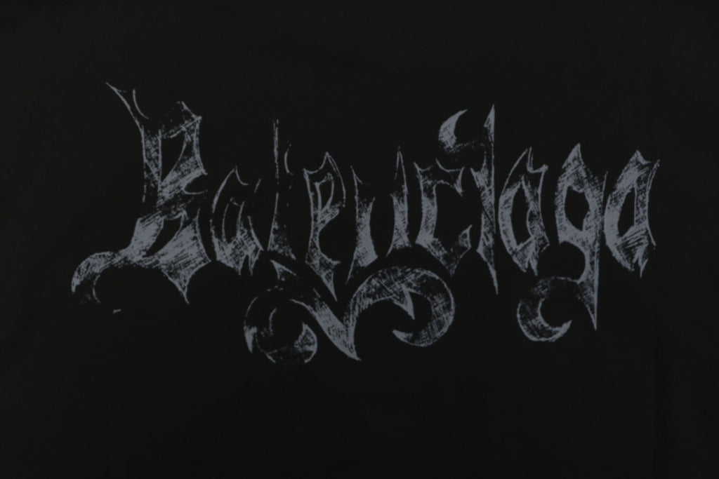 Balenciaga Gothic Letter Print Short Sleeve Shirt