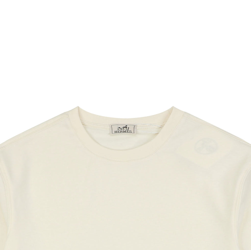 Hermès Openwork Floral Embroidered Short Sleeve T-Shirt