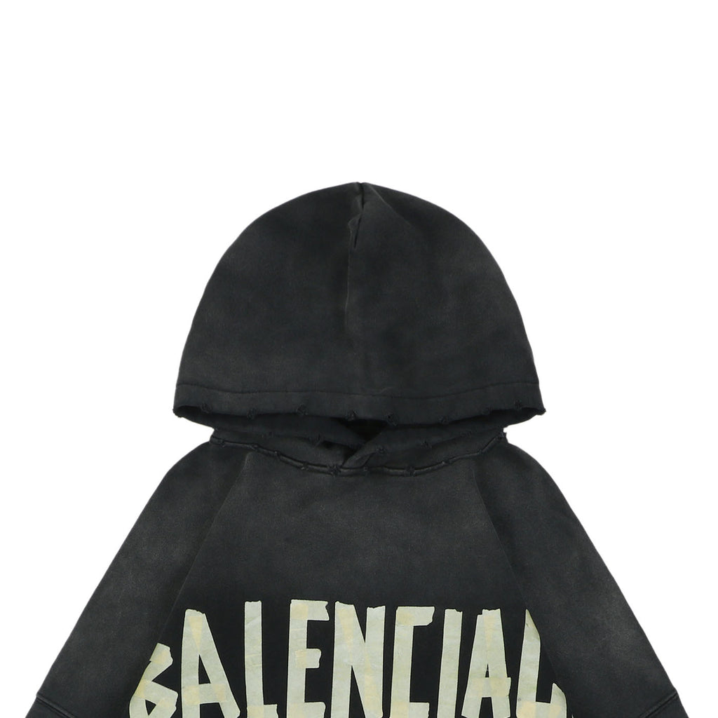 Balenciaga Yellow Tape Logo Print Hoodie
