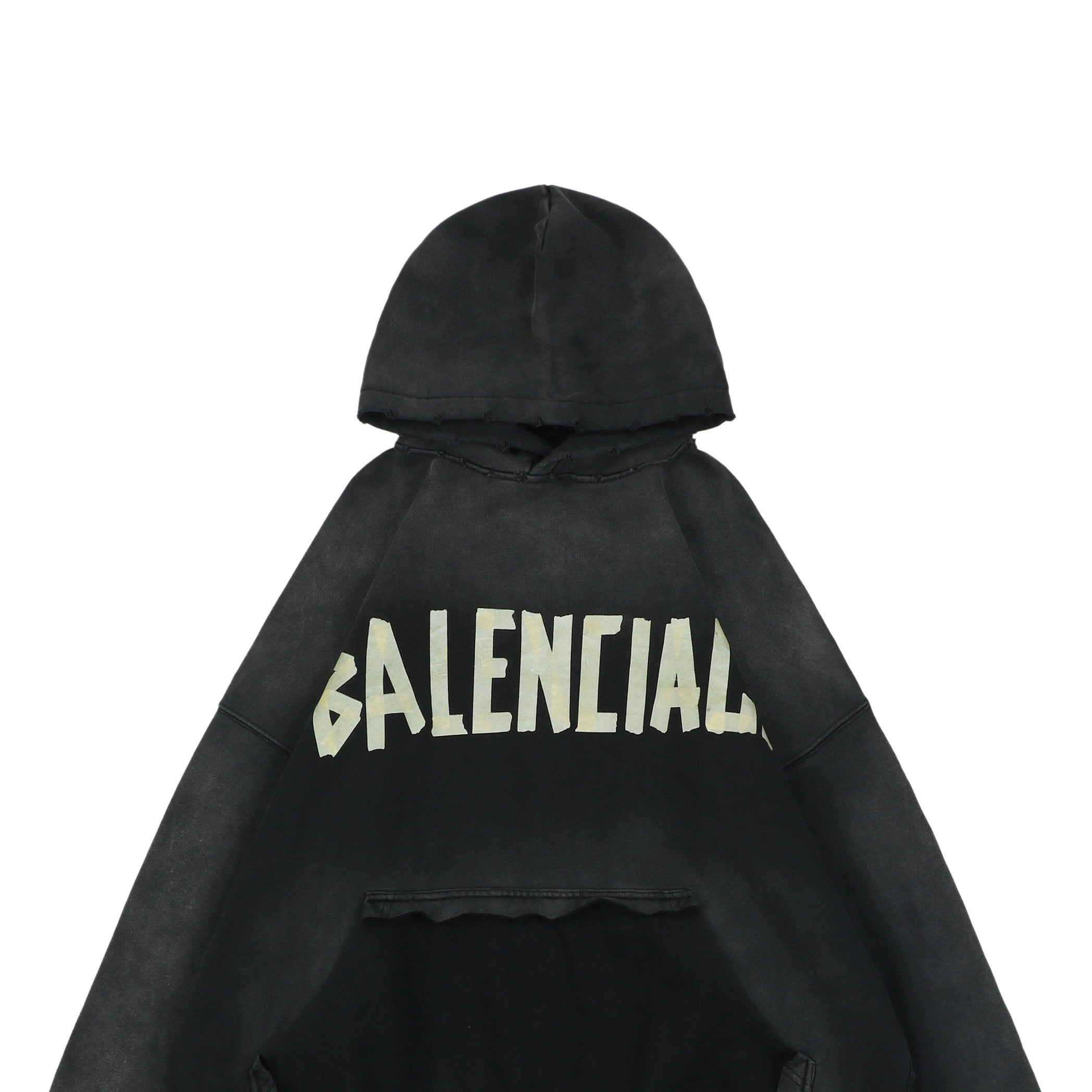 Balenciaga Yellow Tape Logo Print Hoodie