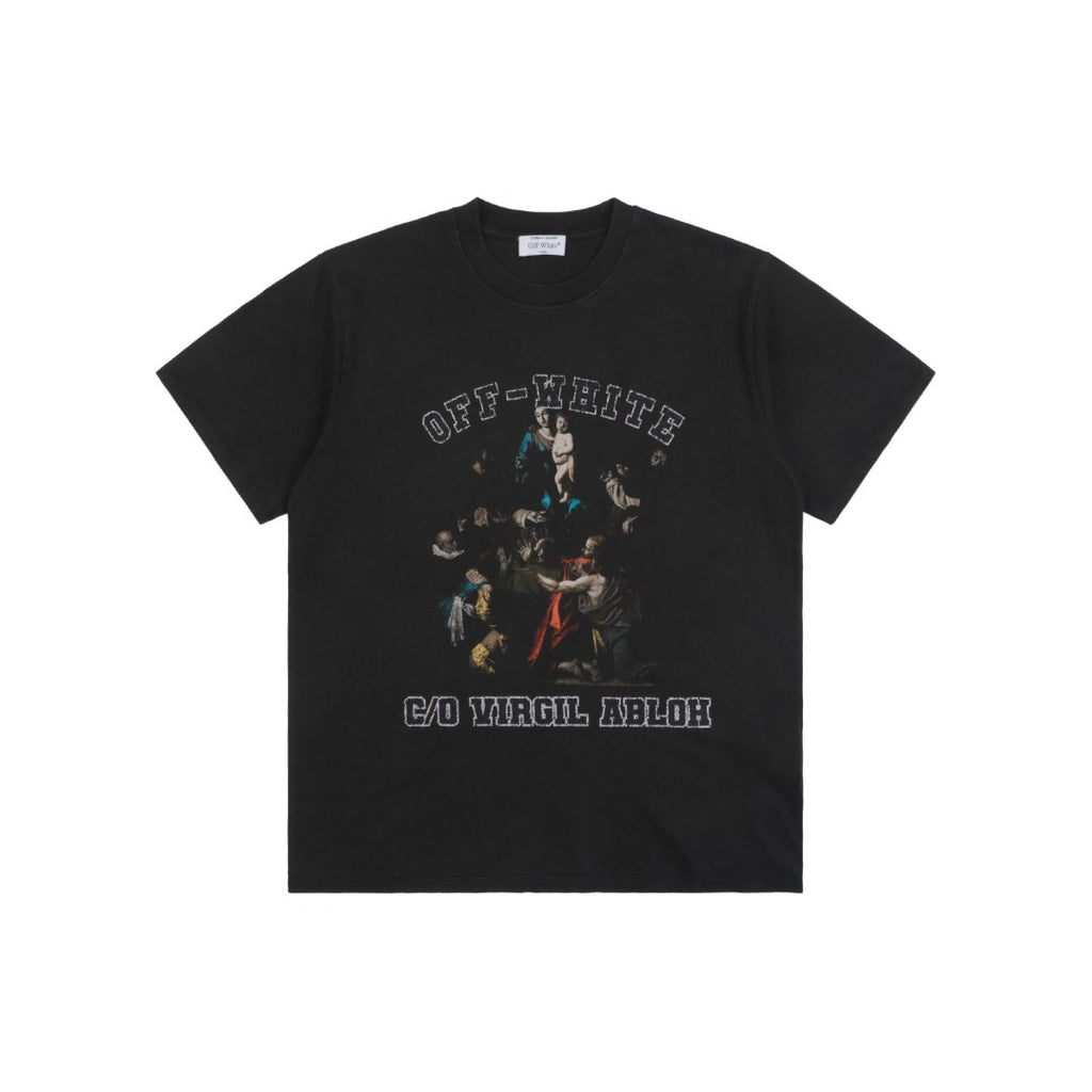 Off-White C/O Virgil Abloh 24SS Madonna Chant Print Washed T-Shirt