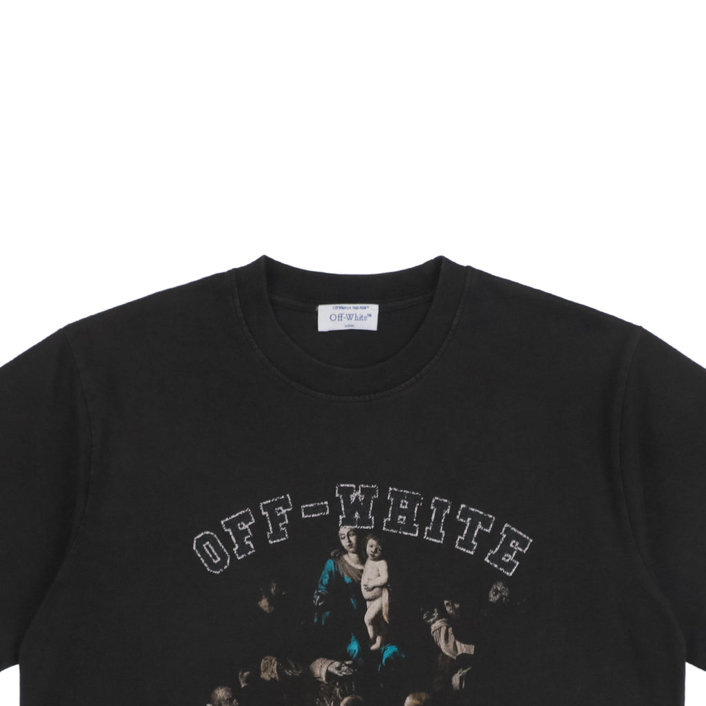 Off-White C/O Virgil Abloh 24SS Madonna Chant Print Washed T-Shirt