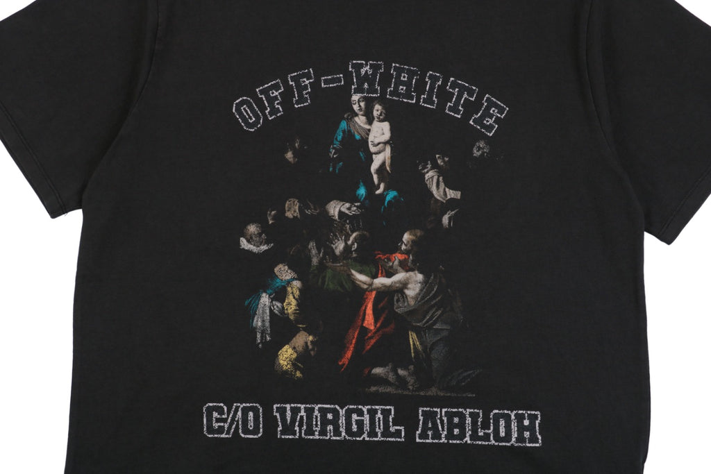 Off-White C/O Virgil Abloh 24SS Madonna Chant Print Washed T-Shirt