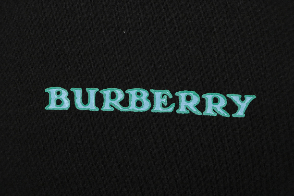 Burberry Equestrian Knight Print Short Sleeve T-Shirt Black