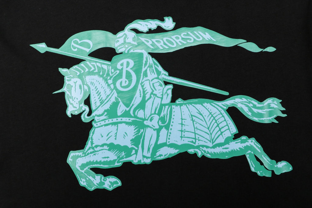 Burberry Equestrian Knight Print Short Sleeve T-Shirt Black