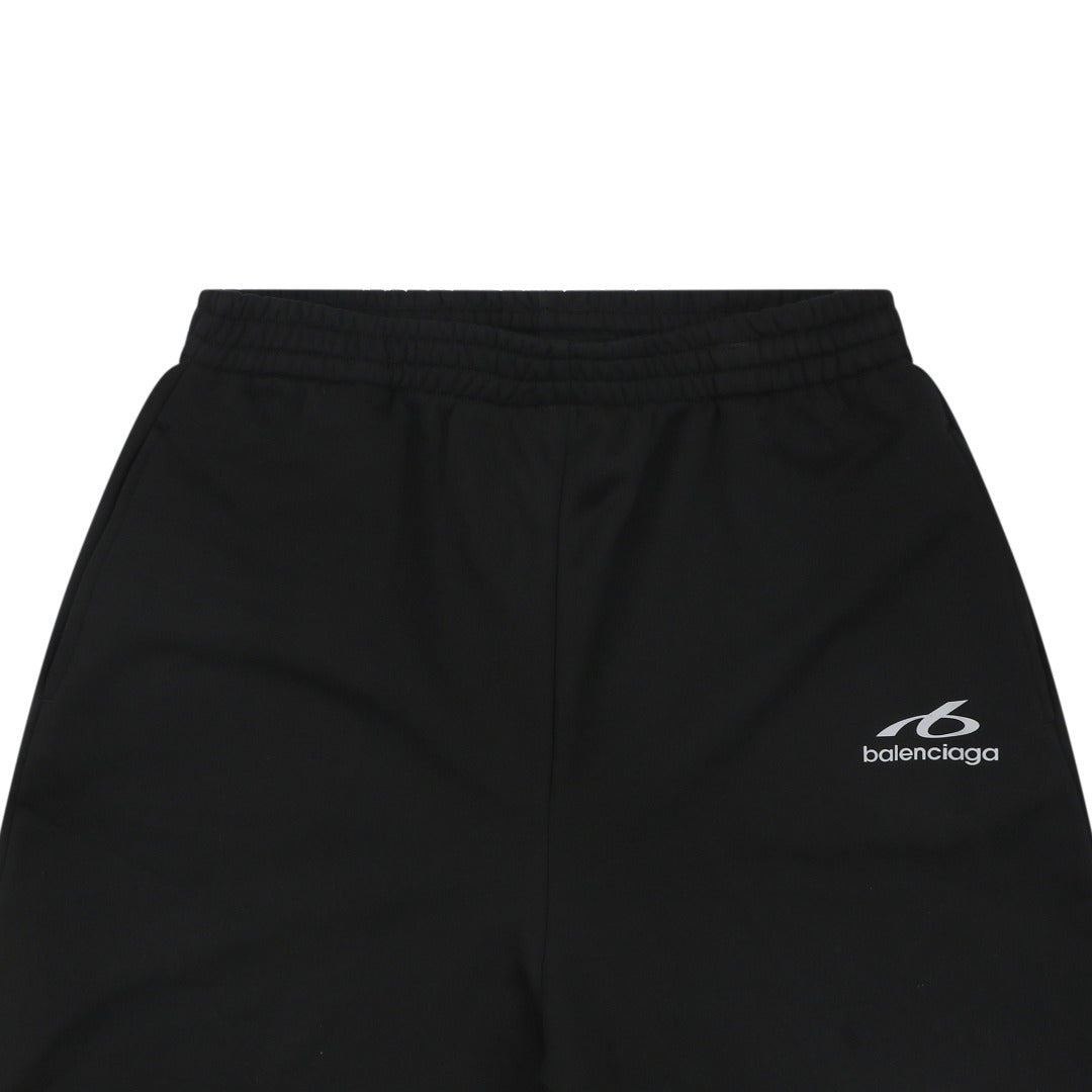 Balenciaga Reflective Logo Small Script Shorts Black