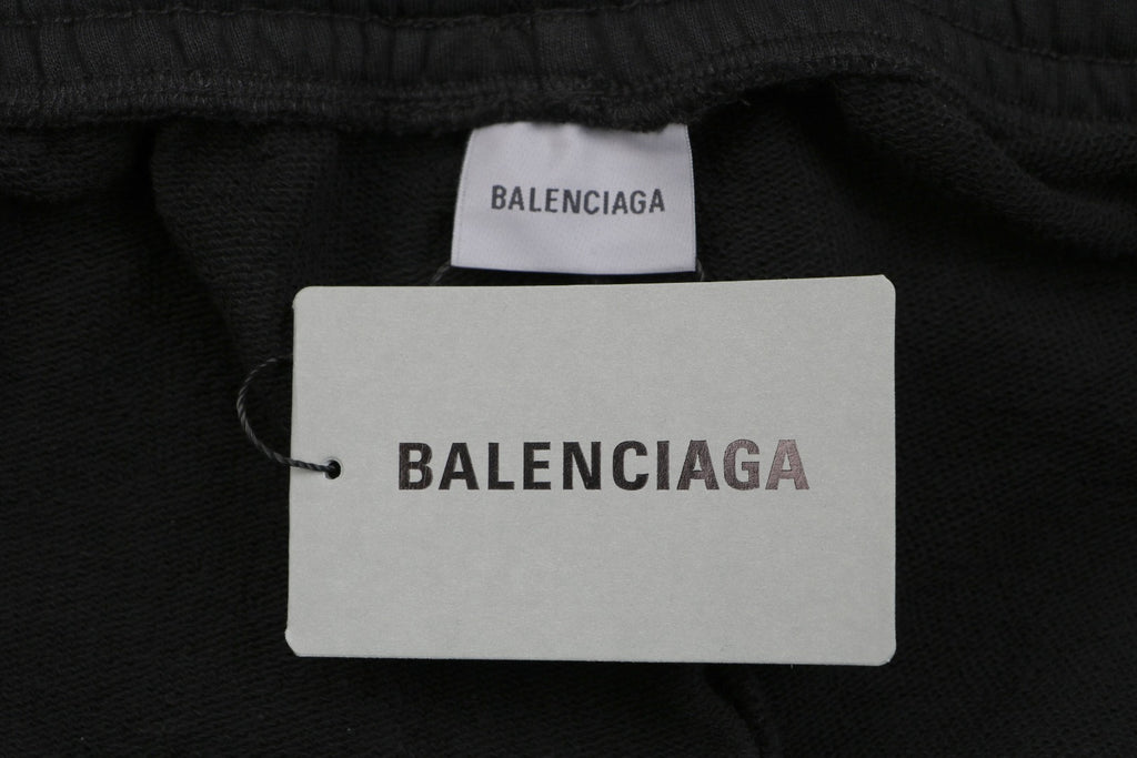 Balenciaga Reflective Logo Small Script Shorts Black