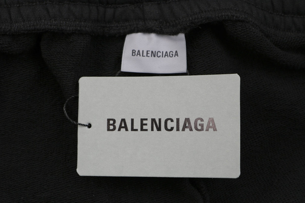 Balenciaga Reflective Logo Small Script Shorts Black