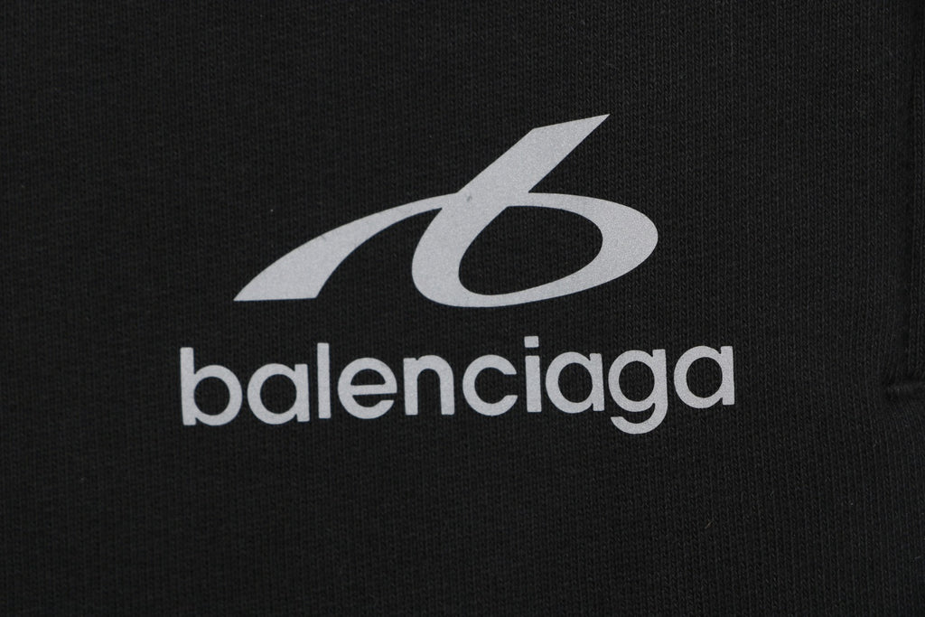 Balenciaga Reflective Logo Small Script Shorts Black