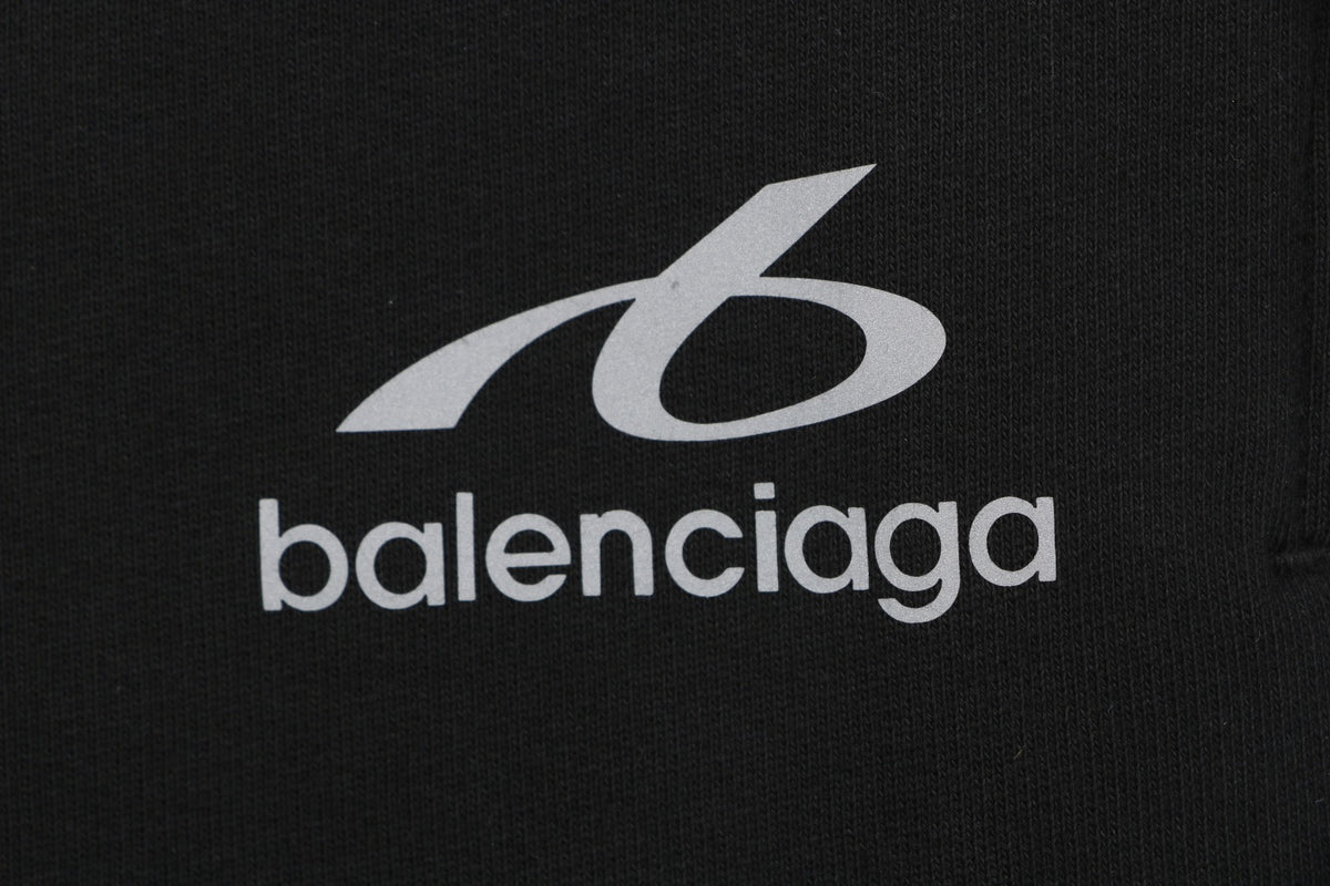 Balenciaga Reflective Logo Small Script Shorts Black
