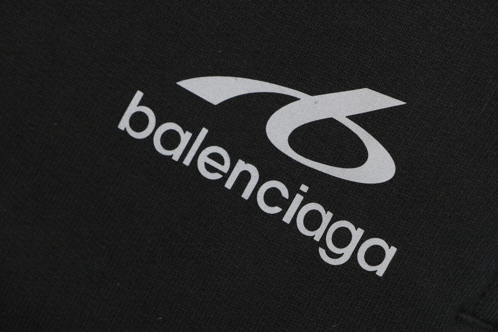 Balenciaga Reflective Logo Small Script Shorts Black