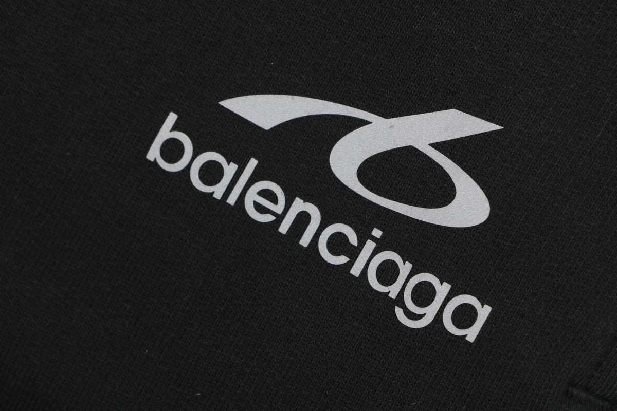 Balenciaga Reflective Logo Small Script Shorts Black