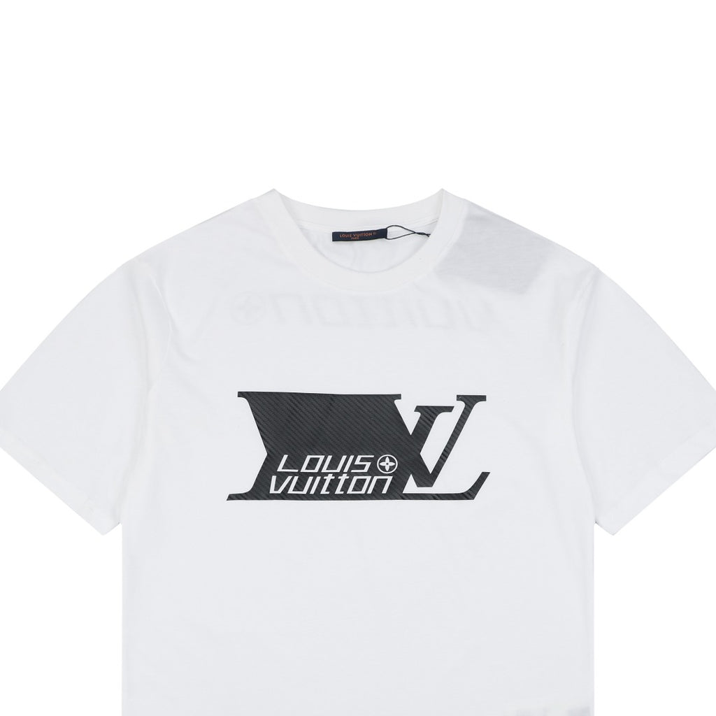 Louis Vuitton LV Monogram Carbon Fiber Graphic Short Sleeve T-Shirt White