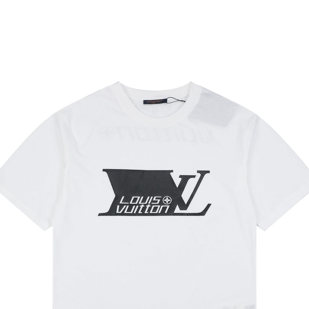 Louis Vuitton LV Monogram Carbon Fiber Graphic Short Sleeve T-Shirt White