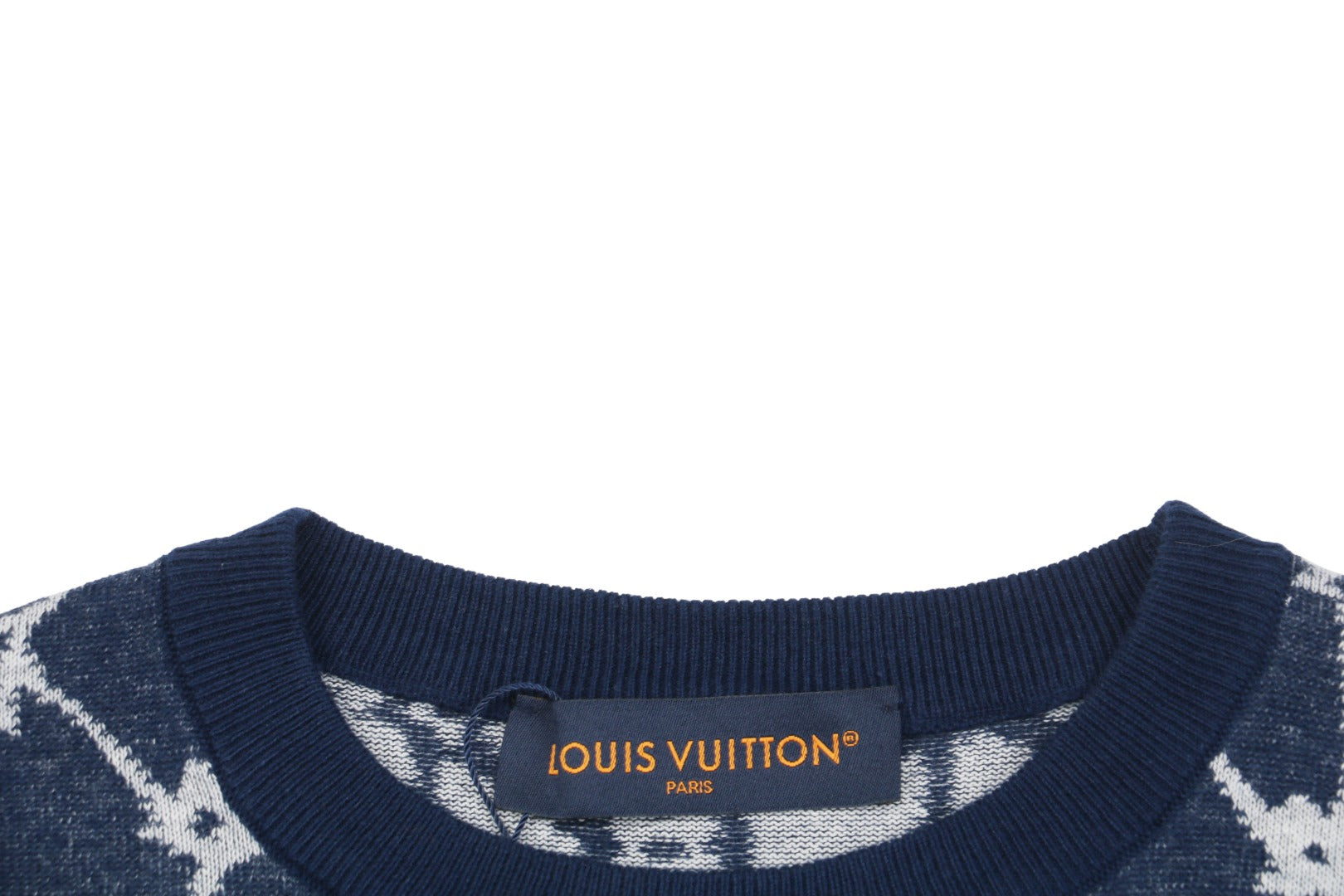Louis Vuitton 24SS LV Monogram Net Jacquard Short Sleeve T-Shirt Navy
