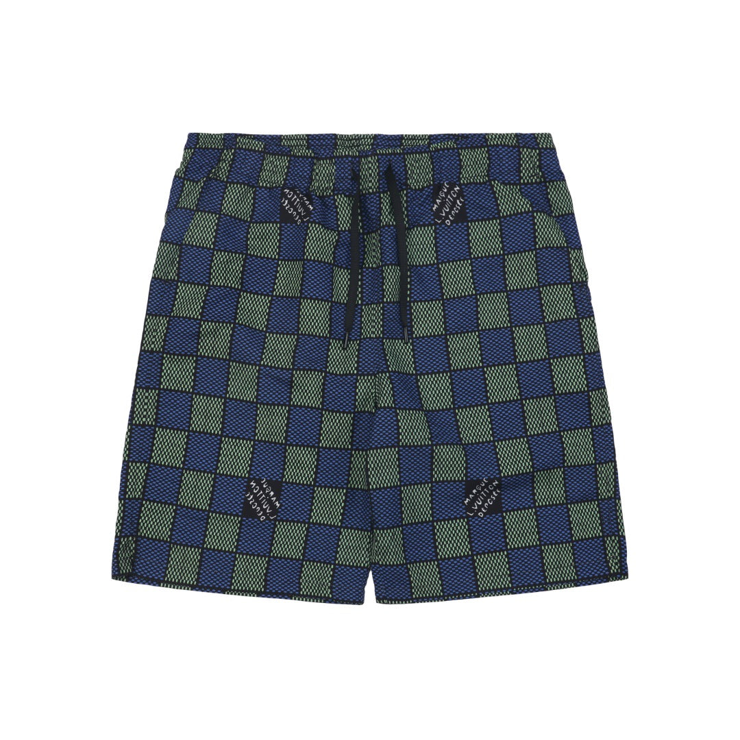 Louis Vuitton 25SS LV Damier Checkerboard Monogram Shorts Blue Purple
