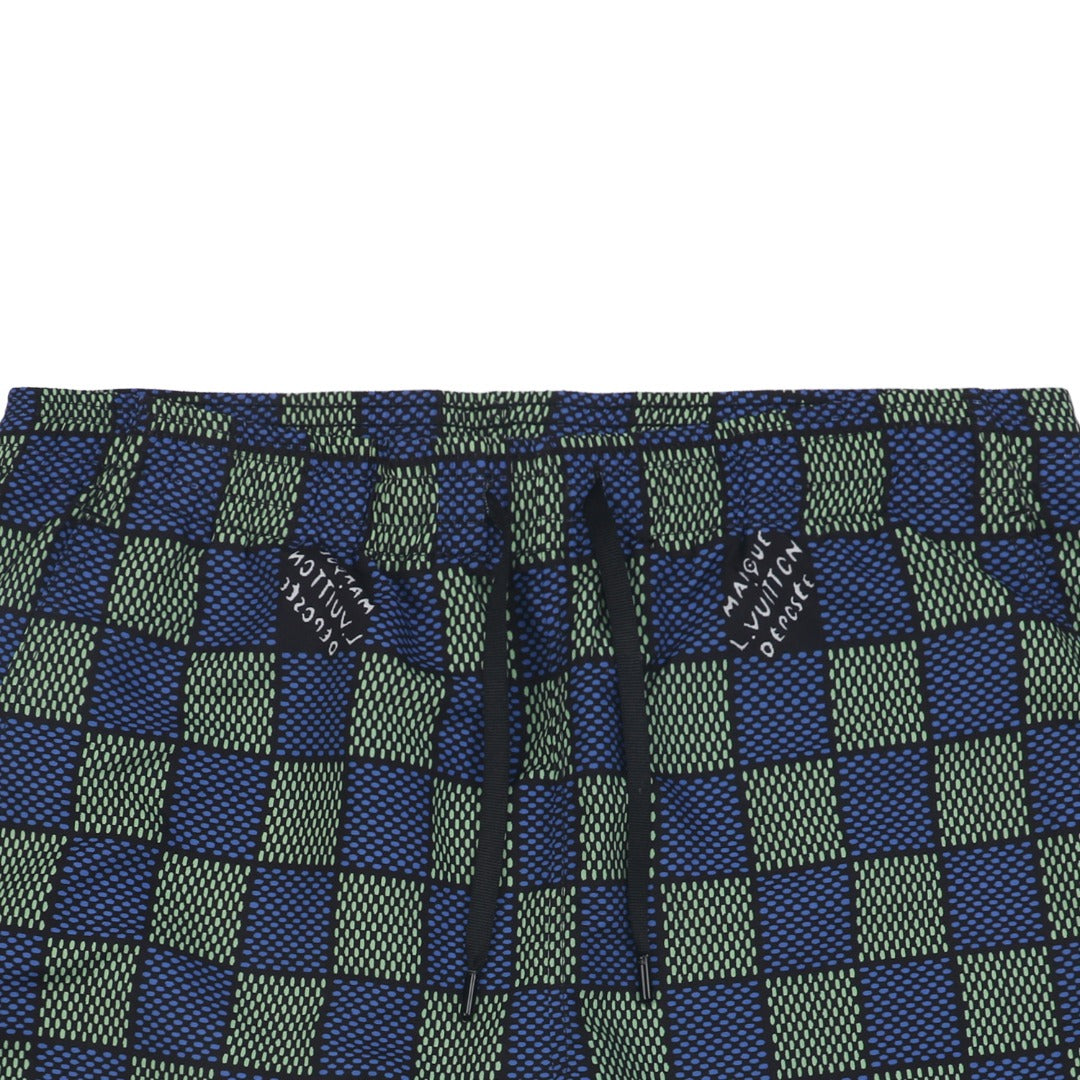 Louis Vuitton 25SS LV Damier Checkerboard Monogram Shorts Blue Purple
