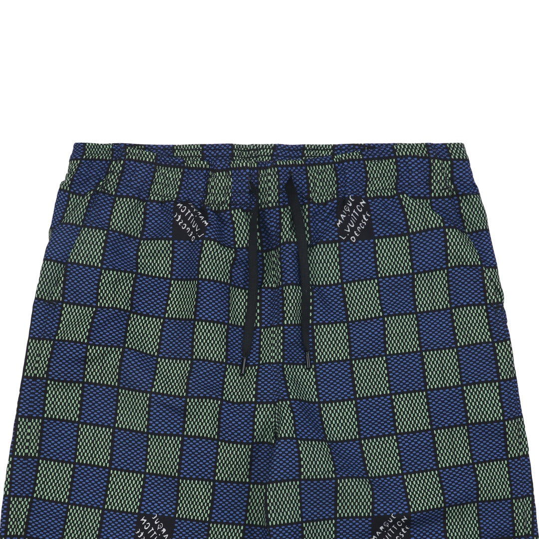 Louis Vuitton 25SS LV Damier Checkerboard Monogram Shorts Blue Purple