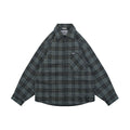 Balenciaga Paris Blue Grey Plaid Padded Overshirt Jacket