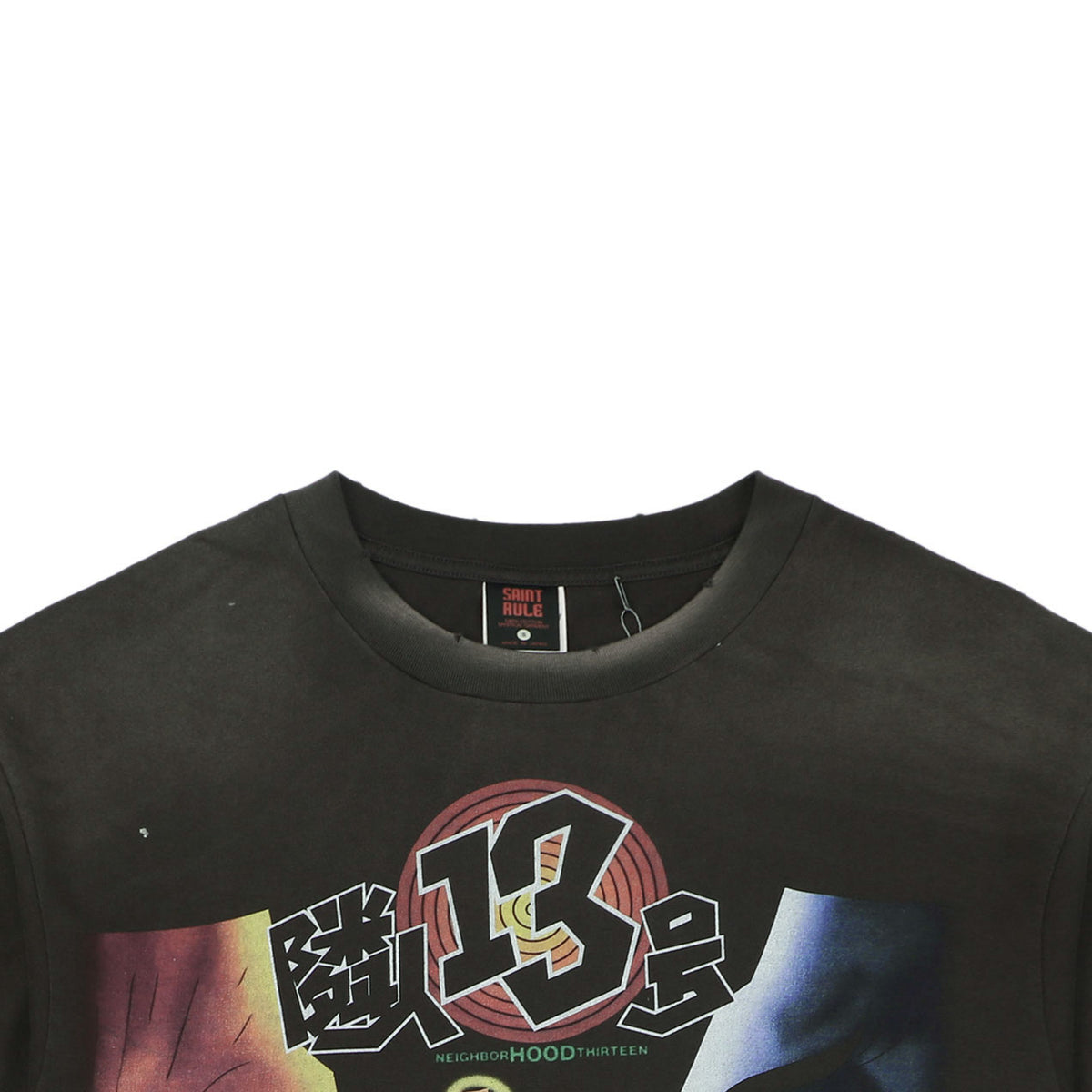 Saint Michael Neighbor No.13 Graphic Print Short Sleeve T-Shirt Black