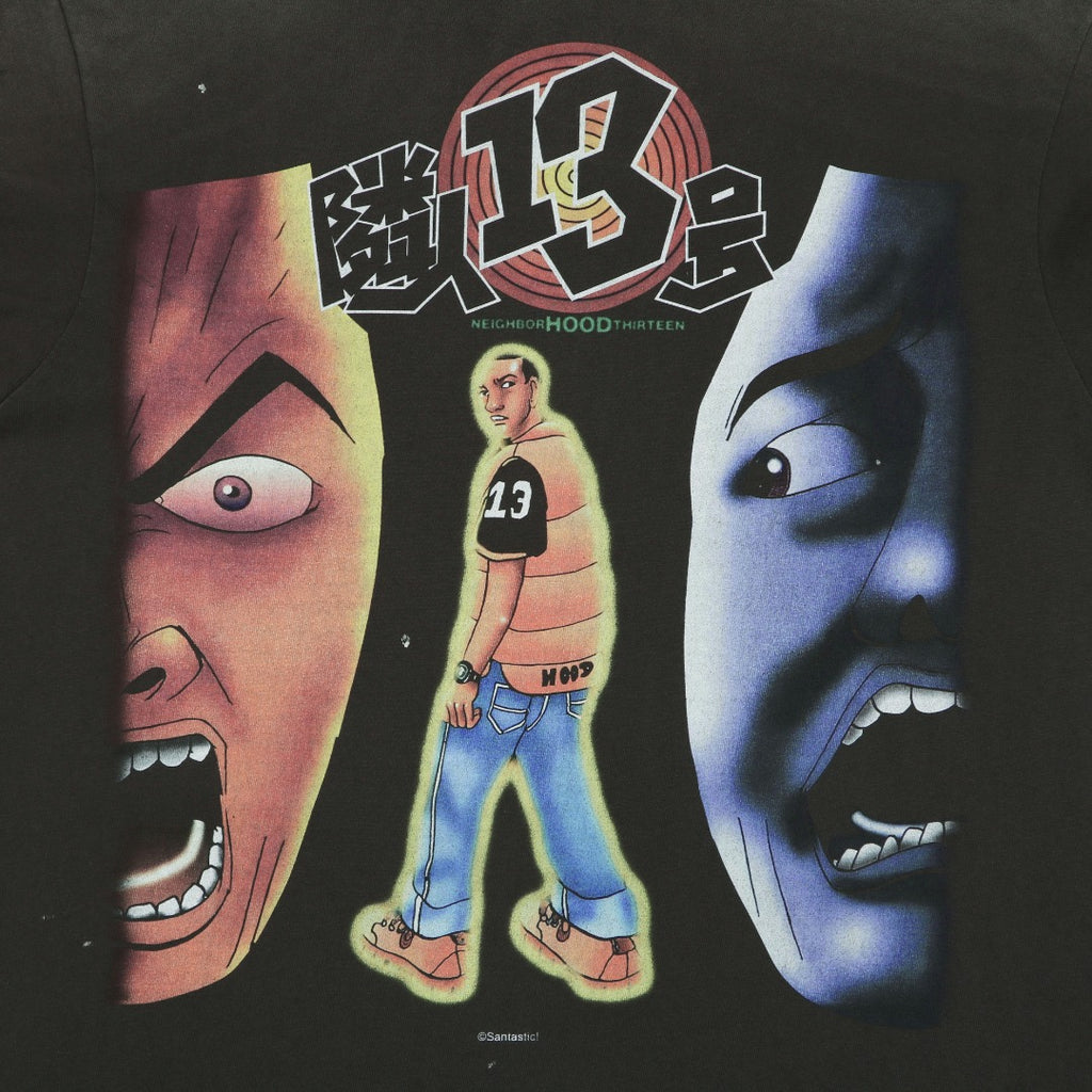 Saint Michael Neighbor No.13 Graphic Print Short Sleeve T-Shirt Black