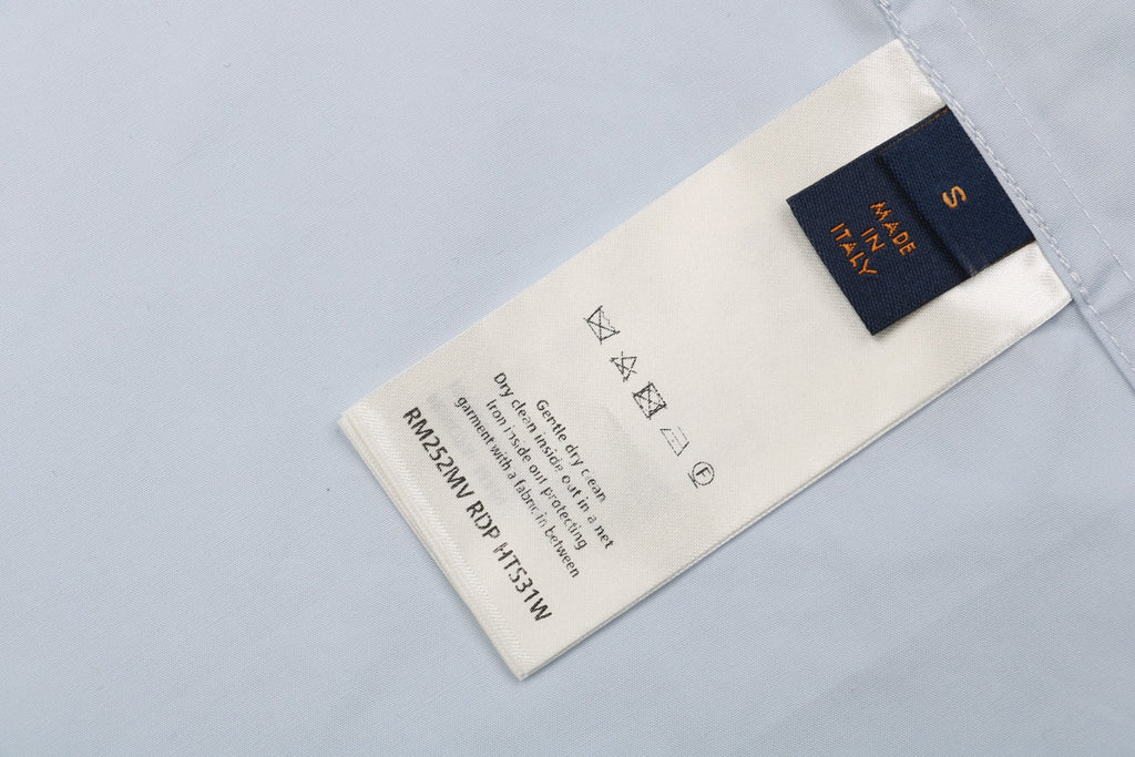 Louis Vuitton 25SS LV Monogram Cutout Embroidered Short Sleeve Shirt Light Blue