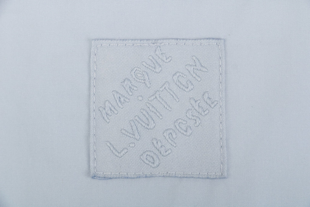 Louis Vuitton 25SS LV Monogram Cutout Embroidered Short Sleeve Shirt Light Blue
