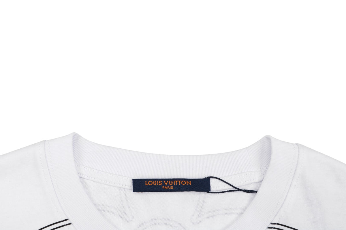 Louis Vuitton Monogram Sketch Line Art Allover Print Short Sleeve Tee