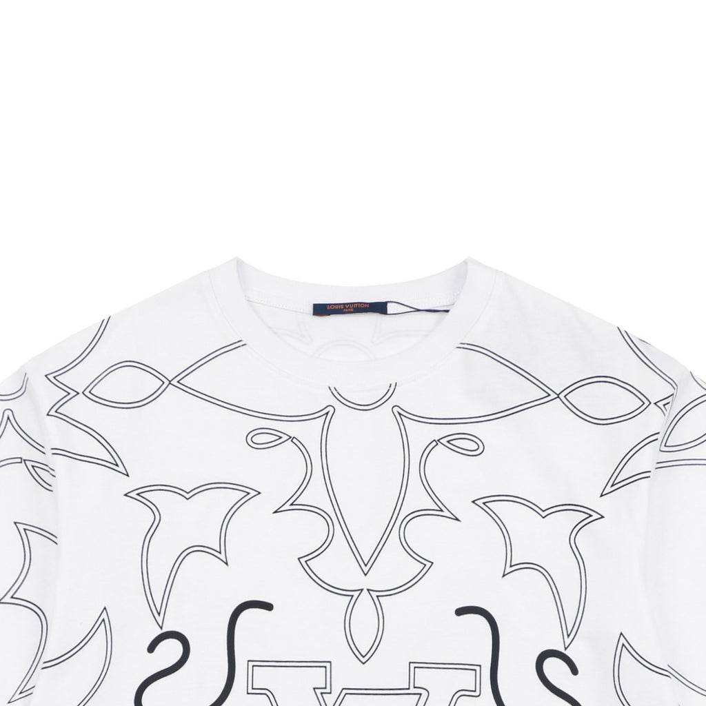 Louis Vuitton Monogram Sketch Line Art Allover Print Short Sleeve Tee