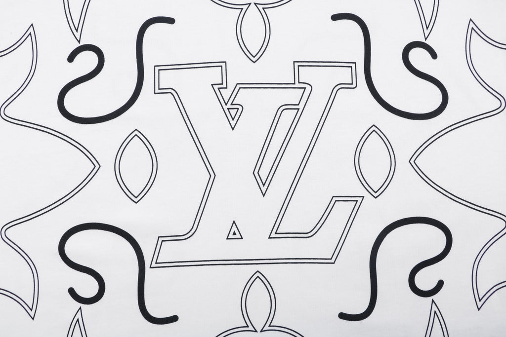 Louis Vuitton Monogram Sketch Line Art Allover Print Short Sleeve Tee