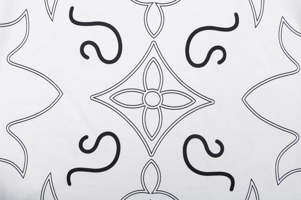 Louis Vuitton Monogram Sketch Line Art Allover Print Short Sleeve Tee