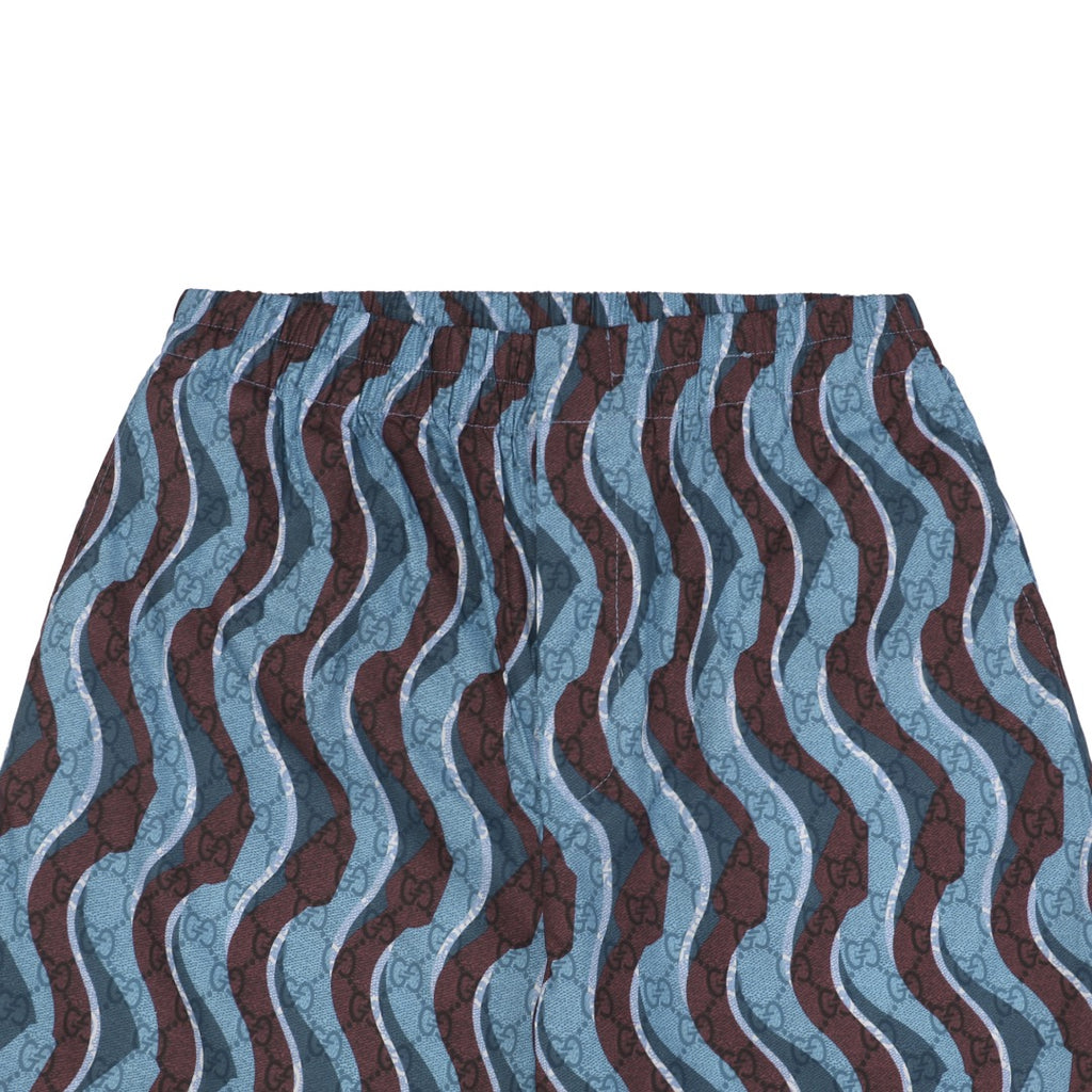 Gucci 25SS Serpentine Wave Stripe Allover Print Shorts