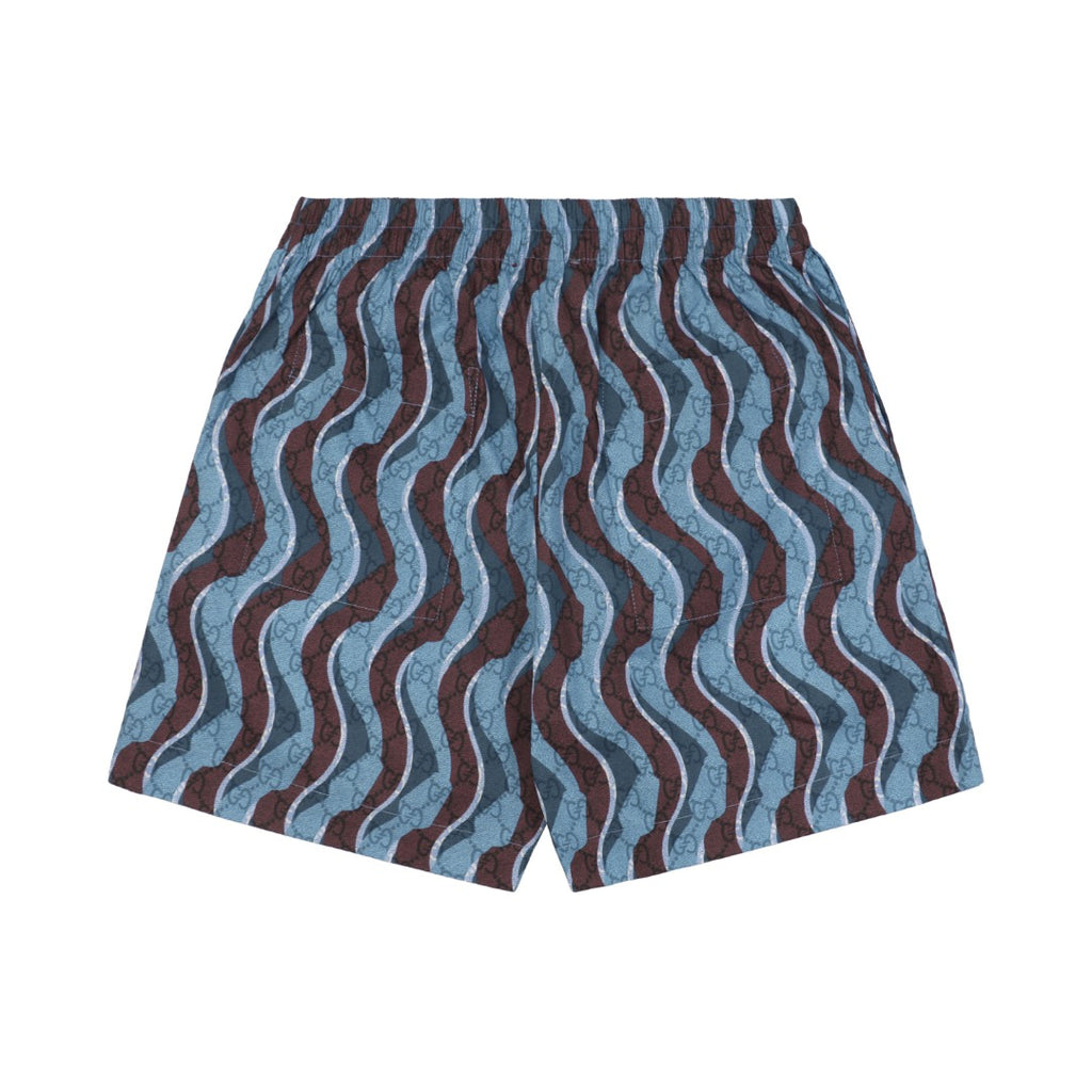 Gucci 25SS Serpentine Wave Stripe Allover Print Shorts