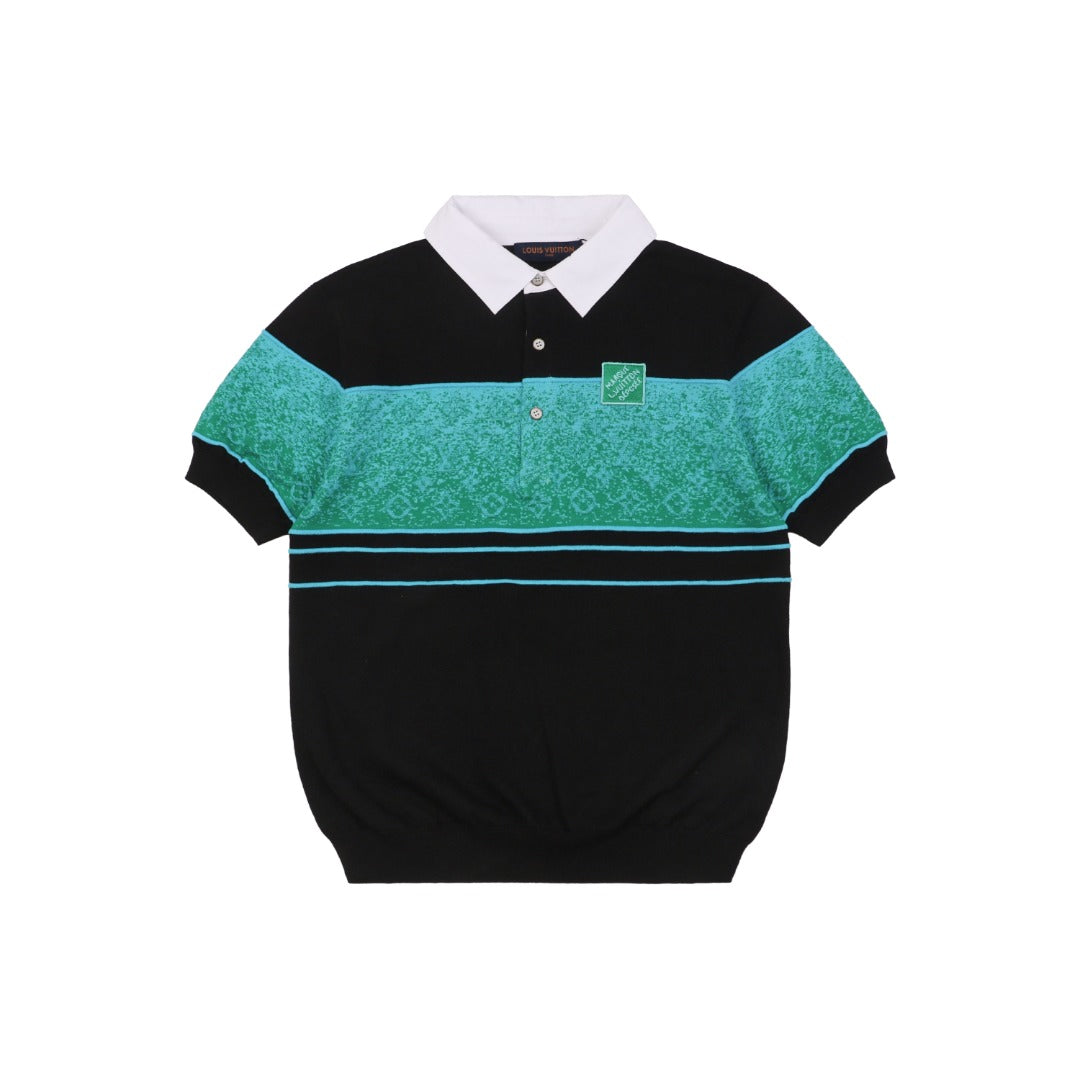Louis Vuitton 25SS Gradient Colorblock Monogram Jacquard Polo Short Sleeve