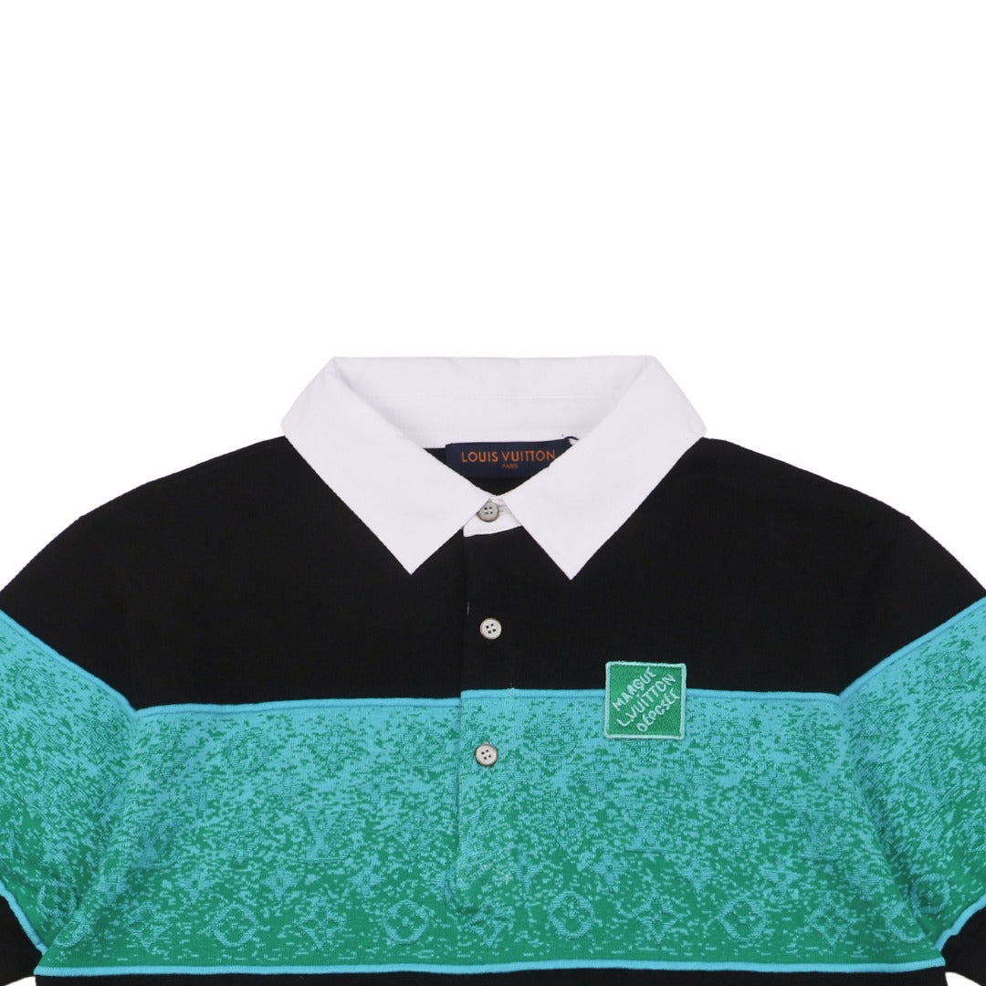 Louis Vuitton 25SS Gradient Colorblock Monogram Jacquard Polo Short Sleeve