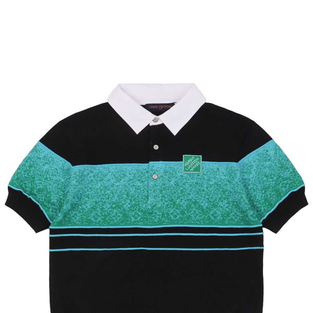 Louis Vuitton 25SS Gradient Colorblock Monogram Jacquard Polo Short Sleeve