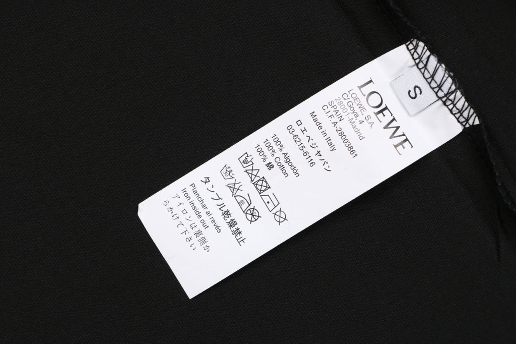 Loewe Anagram Pocket Colorblock Floral Logo Embroidered Short Sleeve Tee — Black Purple