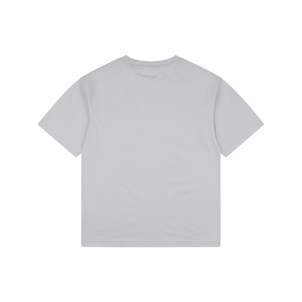 Loewe Anagram Pocket Colorblock Floral Logo Embroidered Short Sleeve Tee — Light Grey