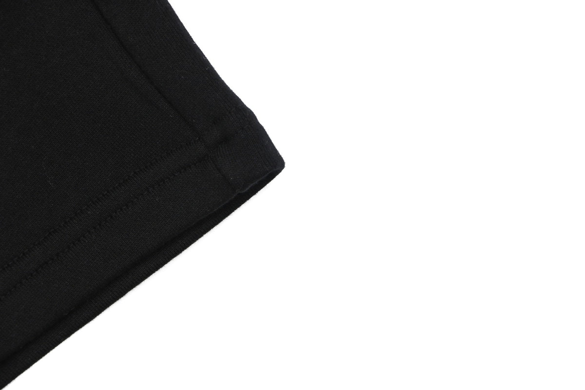 Celine Oversized Wordmark Logo Print Drawstring Shorts — Black