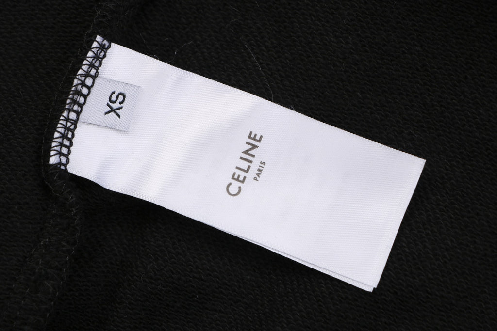 Celine Oversized Wordmark Logo Print Drawstring Shorts — Black