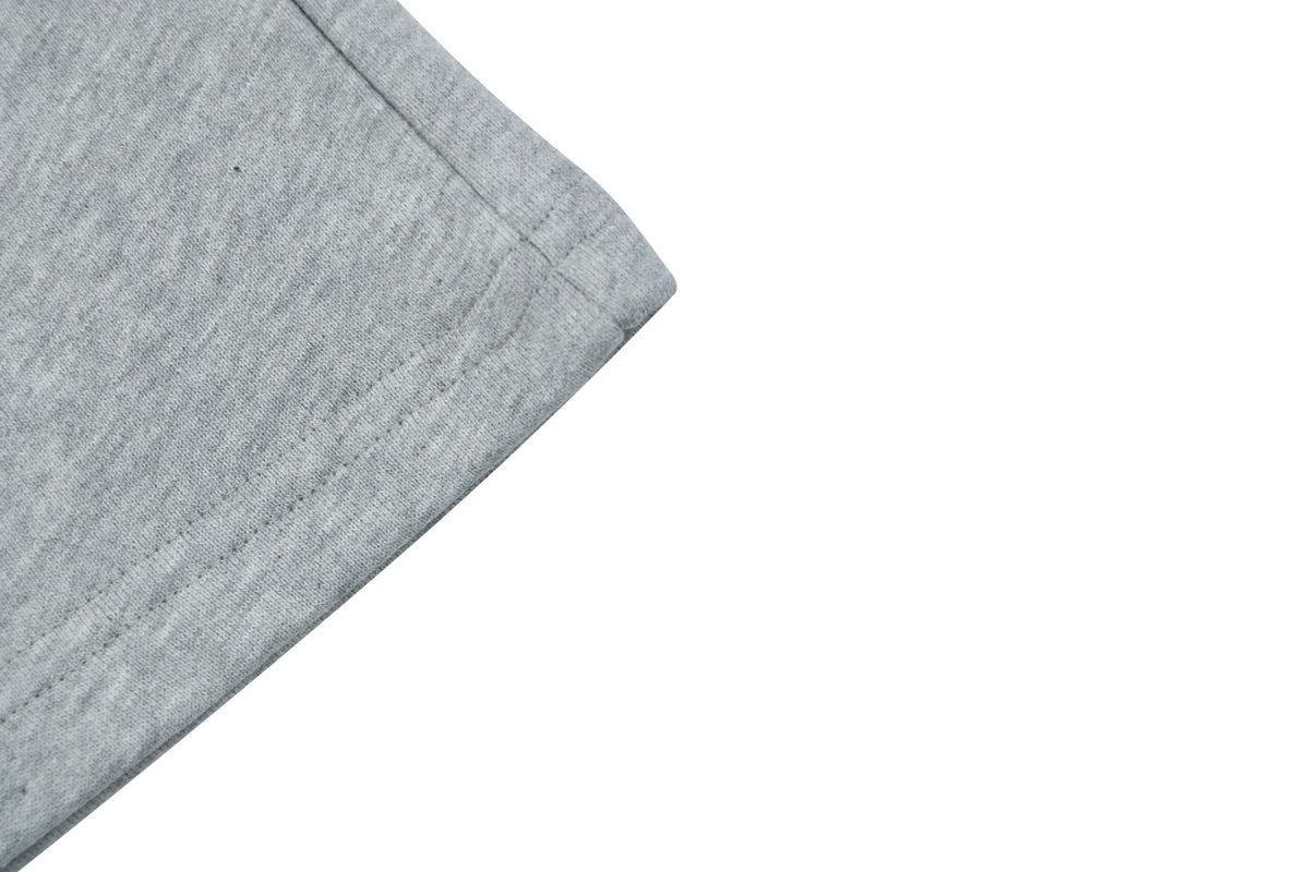 Celine Oversized Wordmark Logo Print Drawstring Shorts — Grey